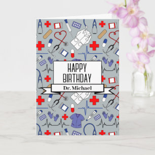 Doctor and Nurse Happy Birthday Card