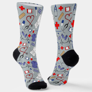 Doctor and Nurse Scrubs Patterned Socks