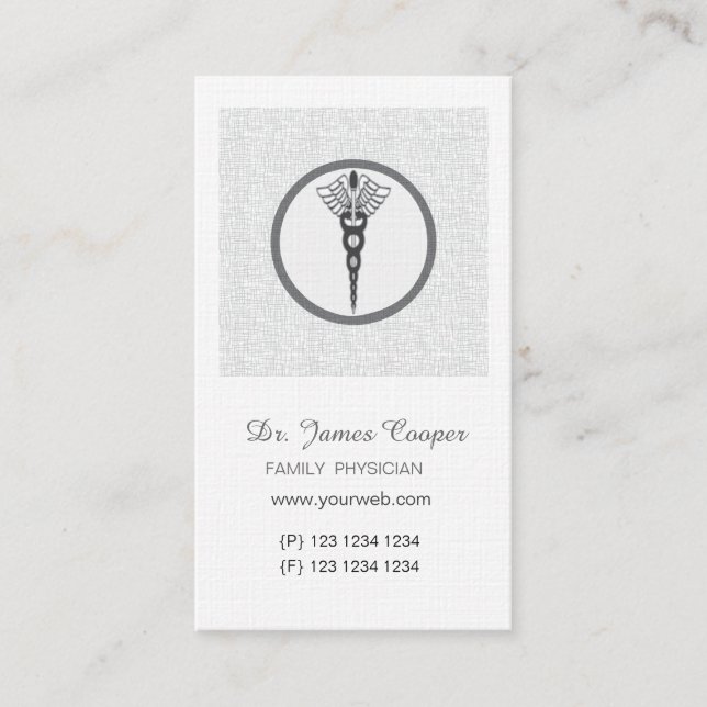Doctor Appointment Grey Speckled Linen Card (Front)