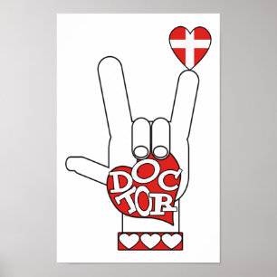 DOCTOR ASL SIGN I LOVE YOU - HEART - MEDICAL CROSS