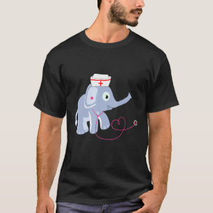 Doctor Baby Elephant Hospital Paediatrics Nurse Cu T-Shirt