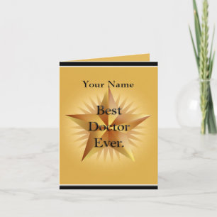 Doctor Best Ever Gold Star Greeting Card