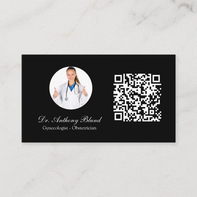 Doctor black business card (Front)