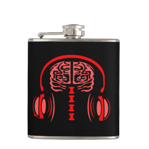 Doctor Brain Tissue Listening to Music Hip Flask