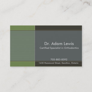 Doctor Business Card - Brown, Blue, Green