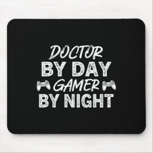 Doctor By Day Gamer By Night Cute Video Game Lover Mouse Mat