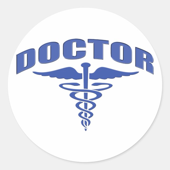 Doctor Caduceus Classic Round Sticker (Front)