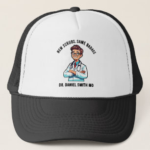 DOCTOR CARTOON VIBRANT New scrubs same badass Trucker Hat