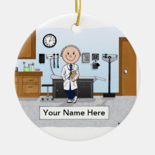 Doctor, Charge Nurse, Physician Assistant Male Ceramic Tree Decoration