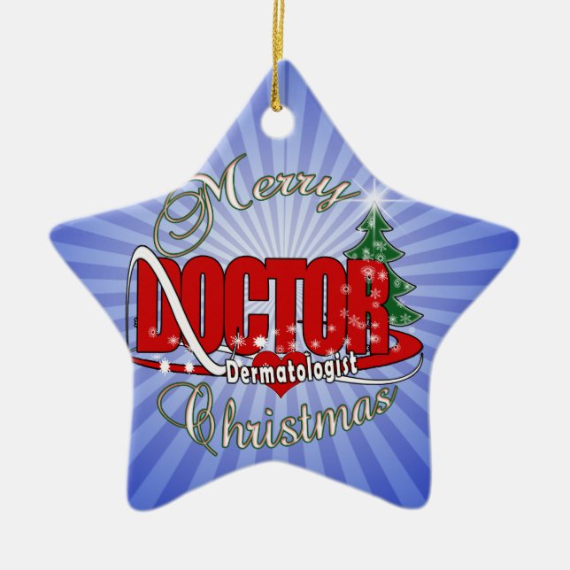 DOCTOR CHRISTMAS Dermatologist Ceramic Tree Decoration (Front)