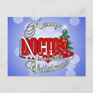 DOCTOR CHRISTMAS Endocrinologist Holiday Postcard