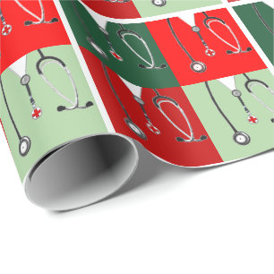 Doctor Christmas Holiday Gift Wrapping Paper
