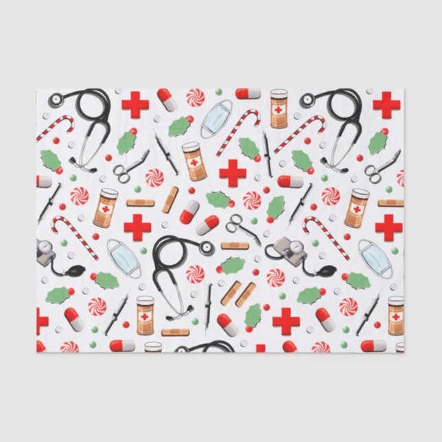 Doctor Christmas Holiday Tissue P Tissue Paper (Front)
