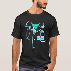 Doctor Costume Halloween White Lab Coat Men Women T-Shirt
