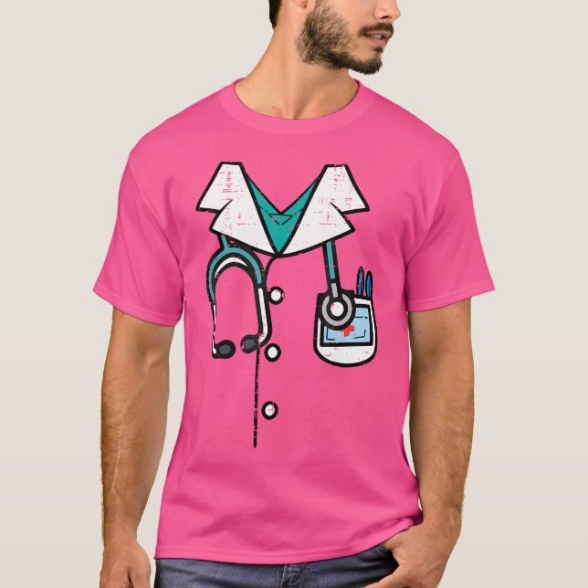 Doctor Costume Lab Coat Halloween Medical Men Wome T-Shirt (Front)