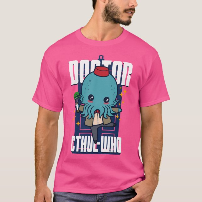 Doctor Cthul-Who Cute Kawaii Cthulhu Whovian Time  T-Shirt (Front)