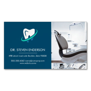 Doctor Dental Office Chair Magnetic Business Card