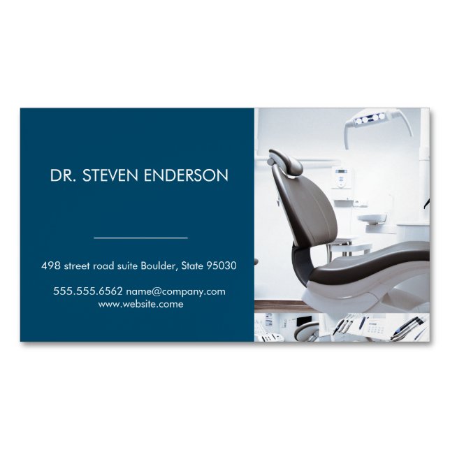 Doctor | Dental Office Chair Magnetic Business Card (Front)