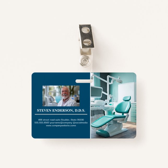Doctor | Dental Office Equipment ID Badge (Front with Clip)