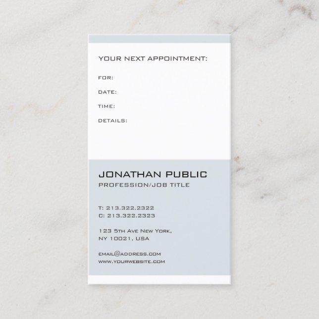 Doctor Dentist Elegant Modern Appointment Reminder (Front)