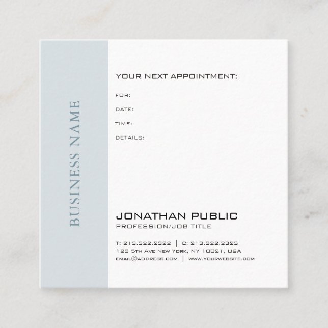 Doctor Dentist Therapist Chic Appointment Reminder (Front)