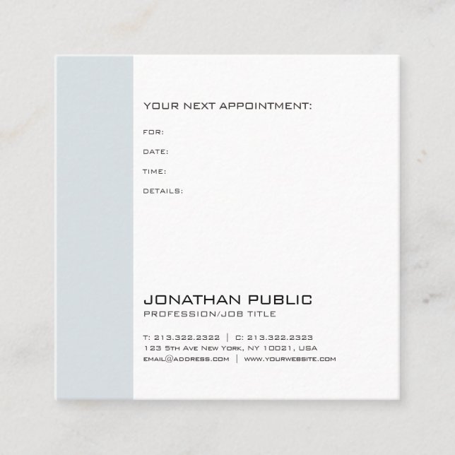 Doctor Dentist Therapist Chic Appointment Reminder (Front)