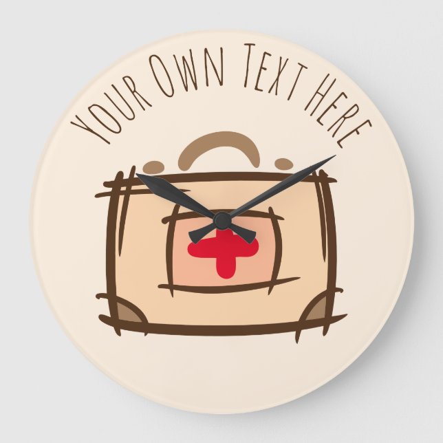Doctor, emergency, nurse, paramedic gift Template Large Clock (Front)