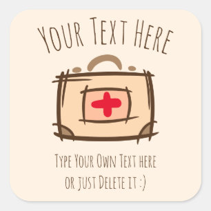 Doctor, emergency, nurse, paramedic gift Template Square Sticker