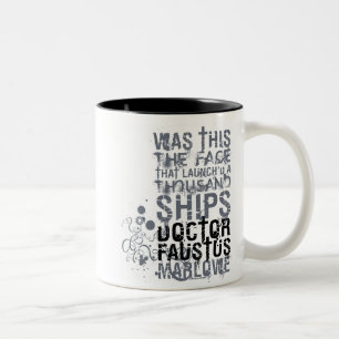 Doctor Faustus Quote (B&W) Two-Tone Coffee Mug