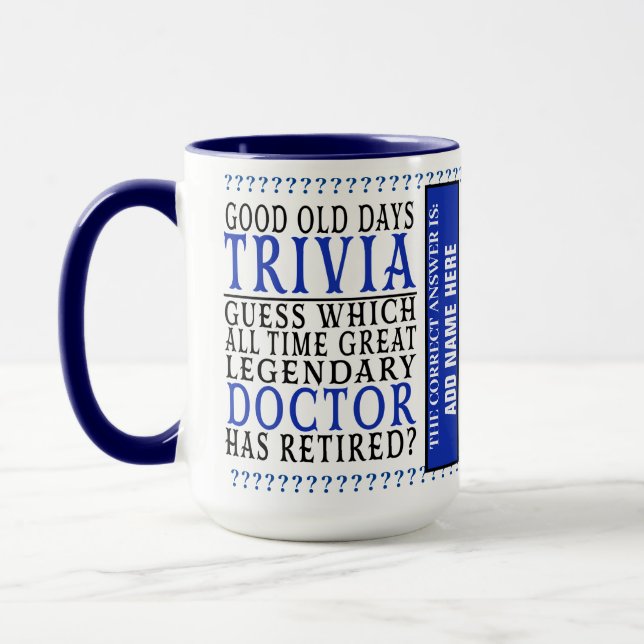 Doctor Funny Personalised Retired, Retired Mug (Left)