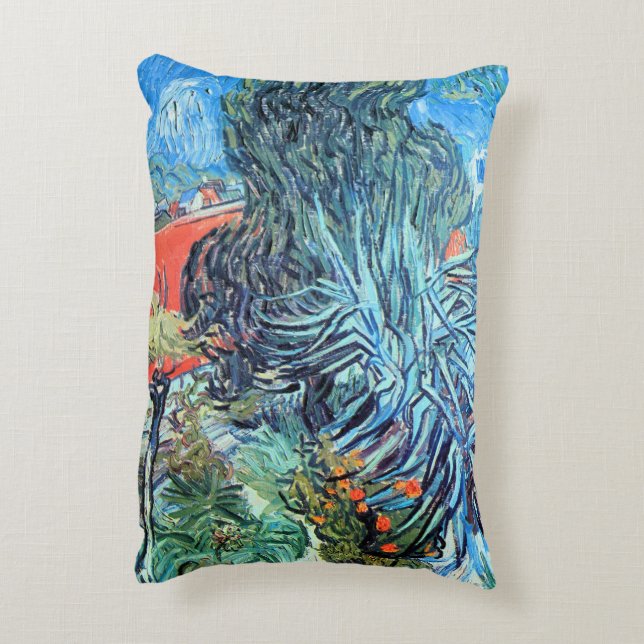 Doctor Gachet's Garden, Auvers by Vincent van Gogh Decorative Cushion (Back(Vertical))