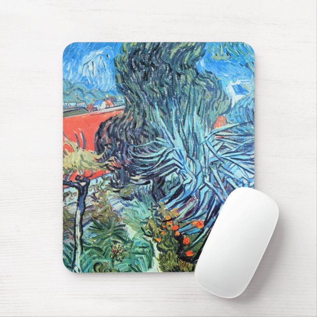 Doctor Gachet's Garden, Auvers by Vincent van Gogh Mouse Mat (With Mouse)