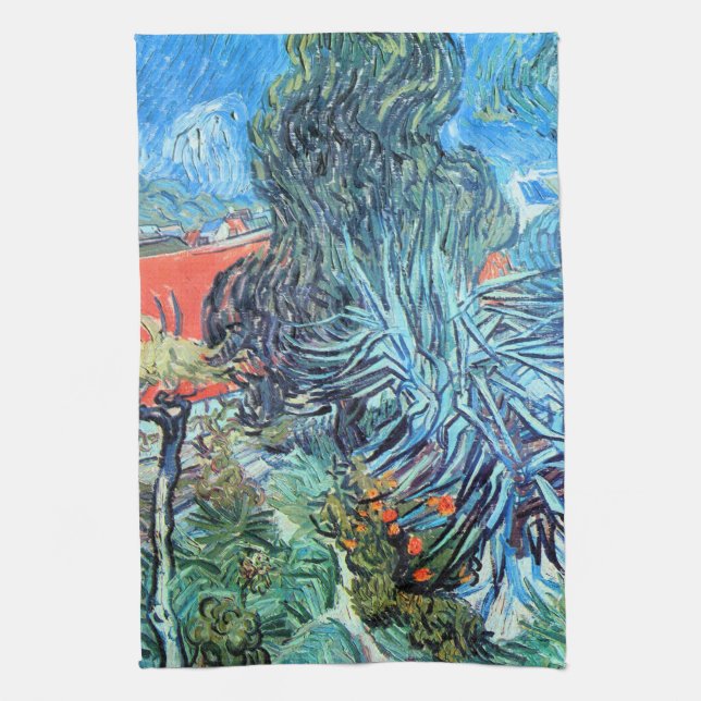 Doctor Gachet's Garden, Auvers by Vincent van Gogh Tea Towel (Vertical)
