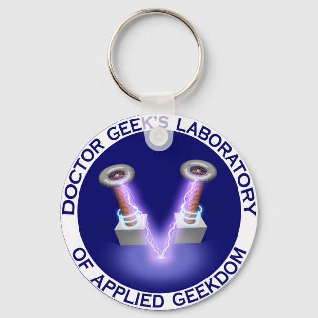 Doctor Geek's Laboratory Logo Key Ring (Front)