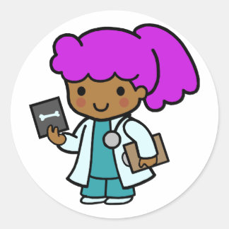 Doctor Girl Classic Round Sticker