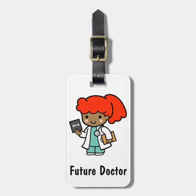 Doctor Girl with Xray Luggage Tag (Front Vertical)