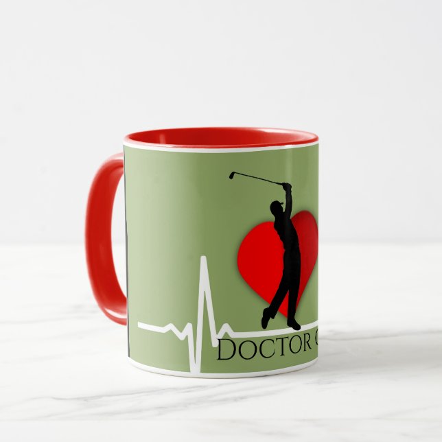 Doctor golf ekg line medical Healthcare sports Mug (Front Left)