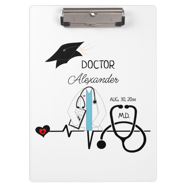 Doctor Graduation Medical Student Graduate Clipboard (Front)
