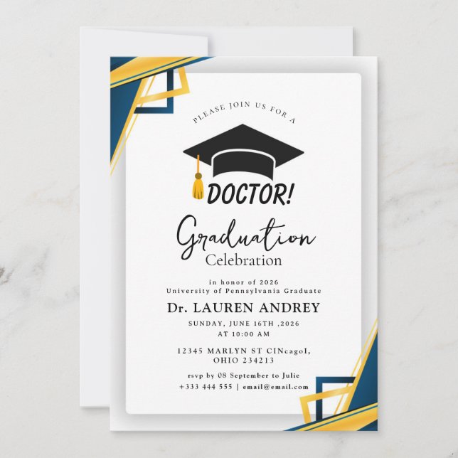 Doctor Graduation Party Invitation (Front)