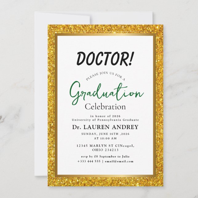 Doctor Graduation Party Invitation (Front)