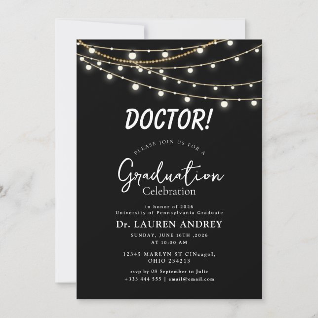 Doctor Graduation Party Invitation (Front)