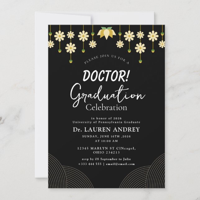 Doctor Graduation Party Invitation (Front)