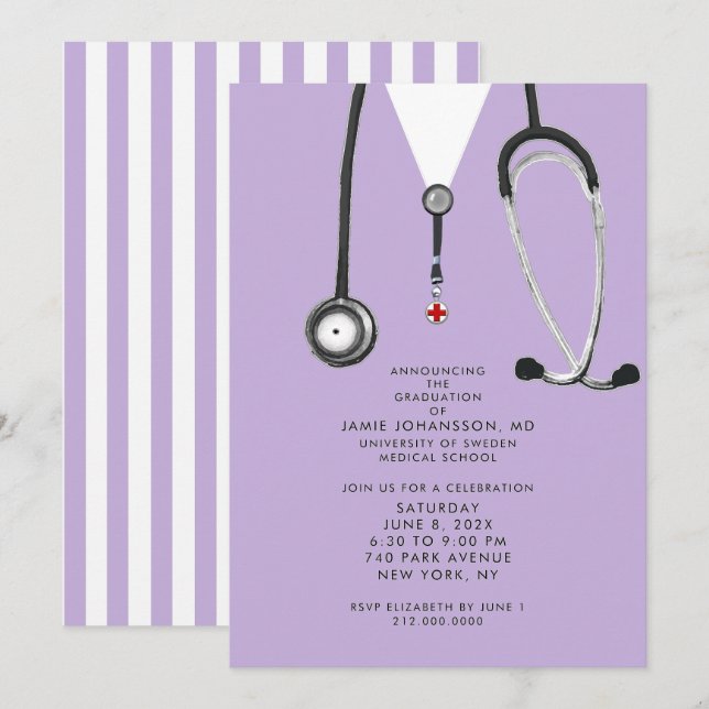 Doctor Graduation Party Invitations (Front/Back)