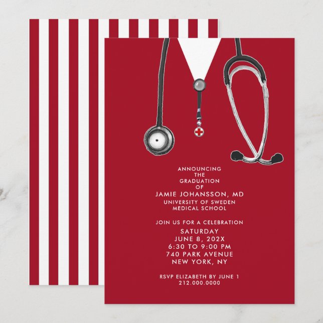 Doctor Graduation Party Invitations (Front/Back)
