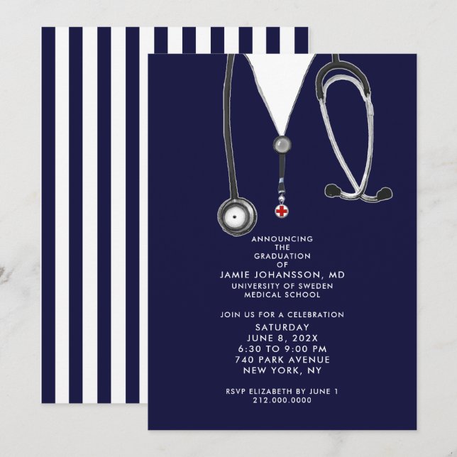 Doctor Graduation Party Invitations (Front/Back)