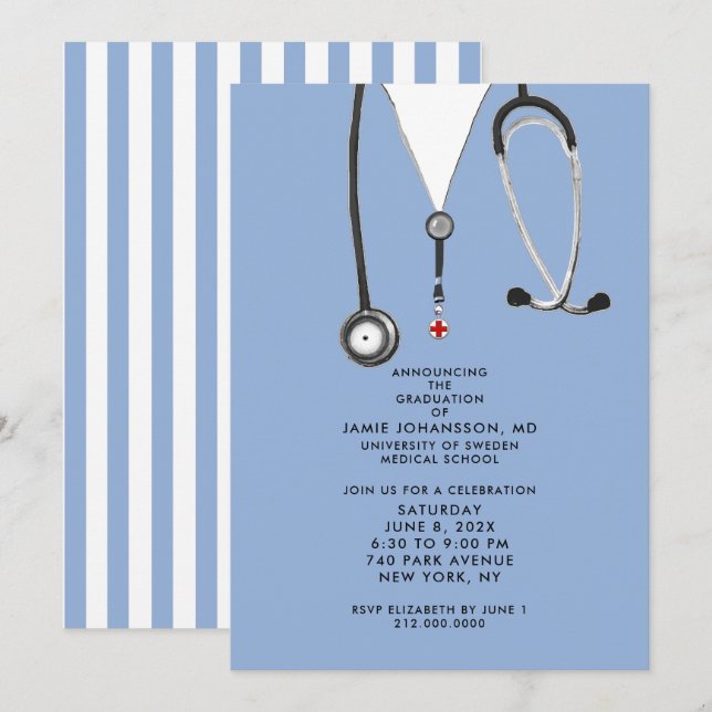 Doctor Graduation Party Invitations (Front/Back)