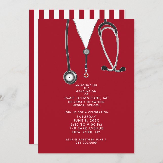 Doctor Graduation Party Invitations (Front/Back)