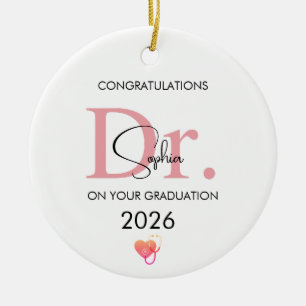 Doctor Graduation Personalised Name Class 2026 Ceramic Tree Decoration