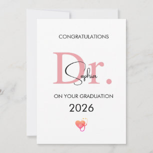 Doctor Graduation Personalized Name Class 2026 Card