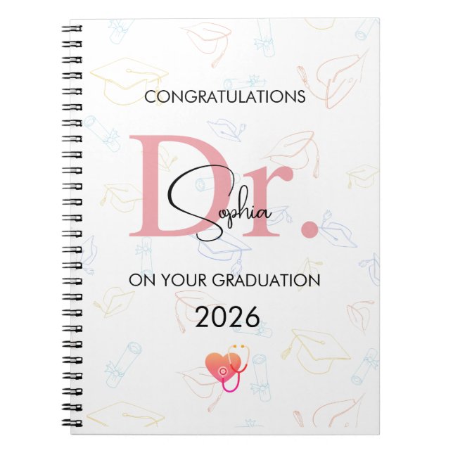 Doctor Graduation Personalized Name Class 2026 Notebook (Front)